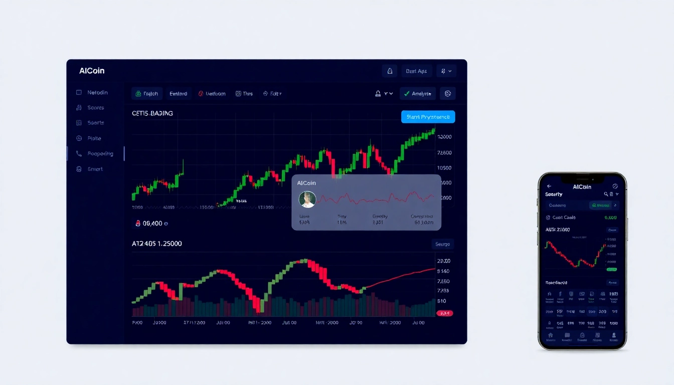 AICoin real-time crypto dashboard with charts and analysis tools on multiple devices, highlighting security and usability.
