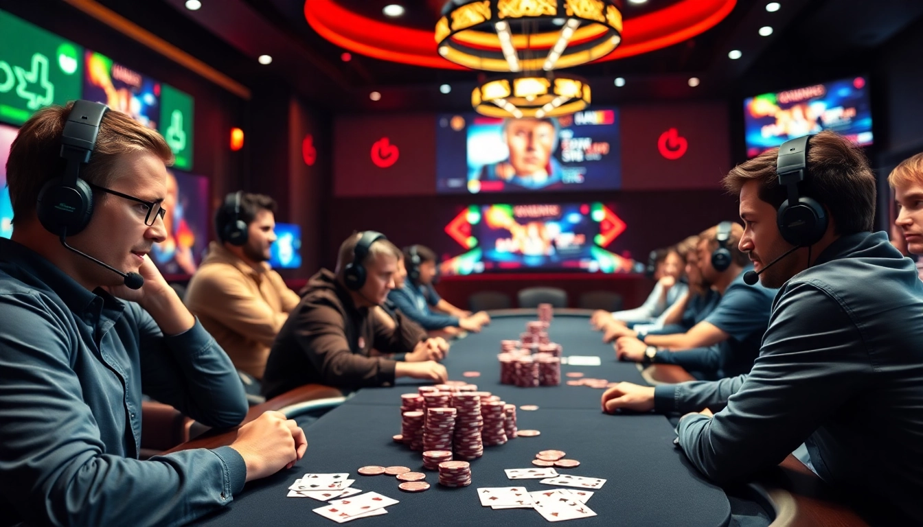 Clubgg poker online community with players enjoying diverse games and vibrant chips, highlighting engaging gameplay and community spirit.