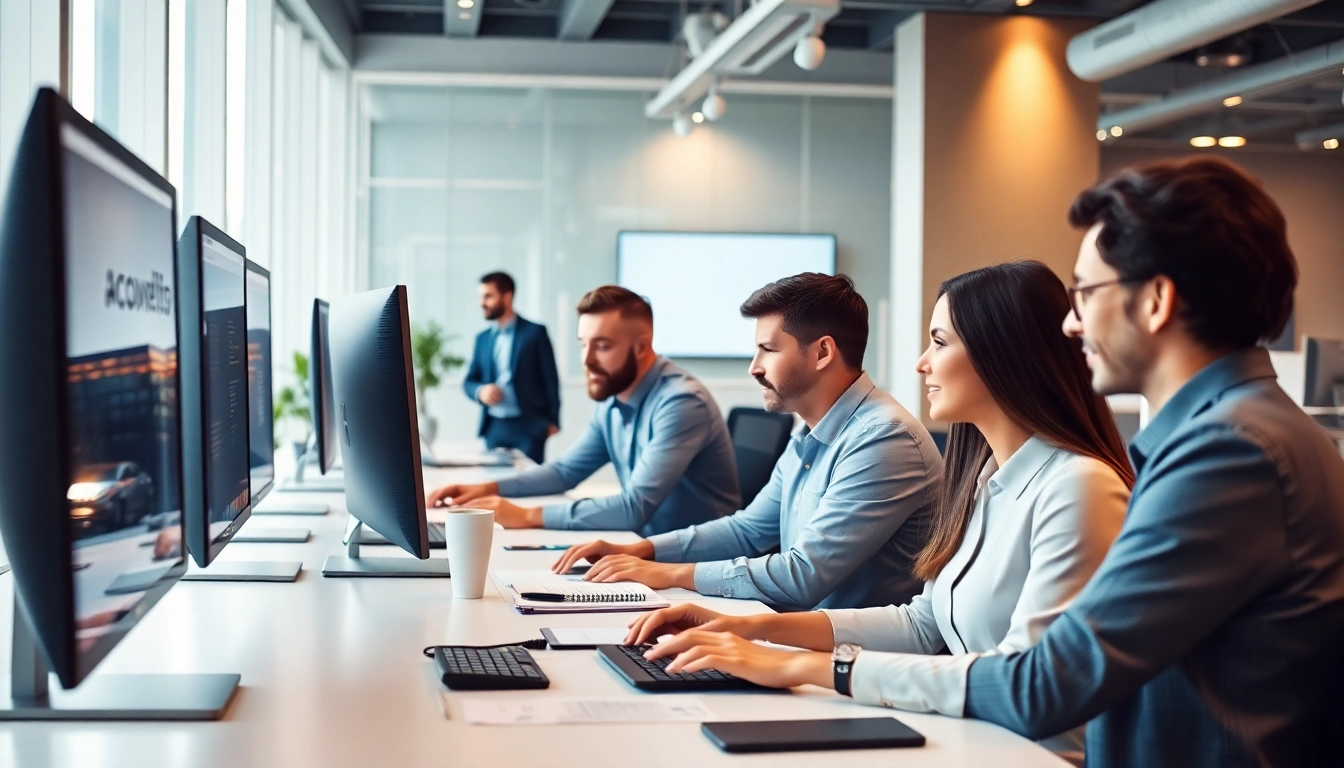 Skilled professionals at a cabinet comptable maroc working on digital financial solutions with