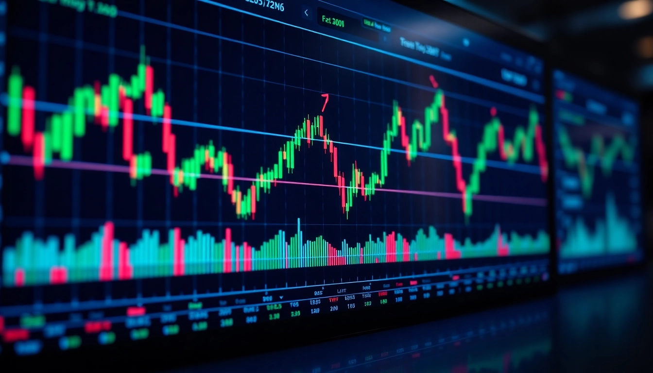 Trading view platform showcasing detailed real-time stock and crypto charts with technical