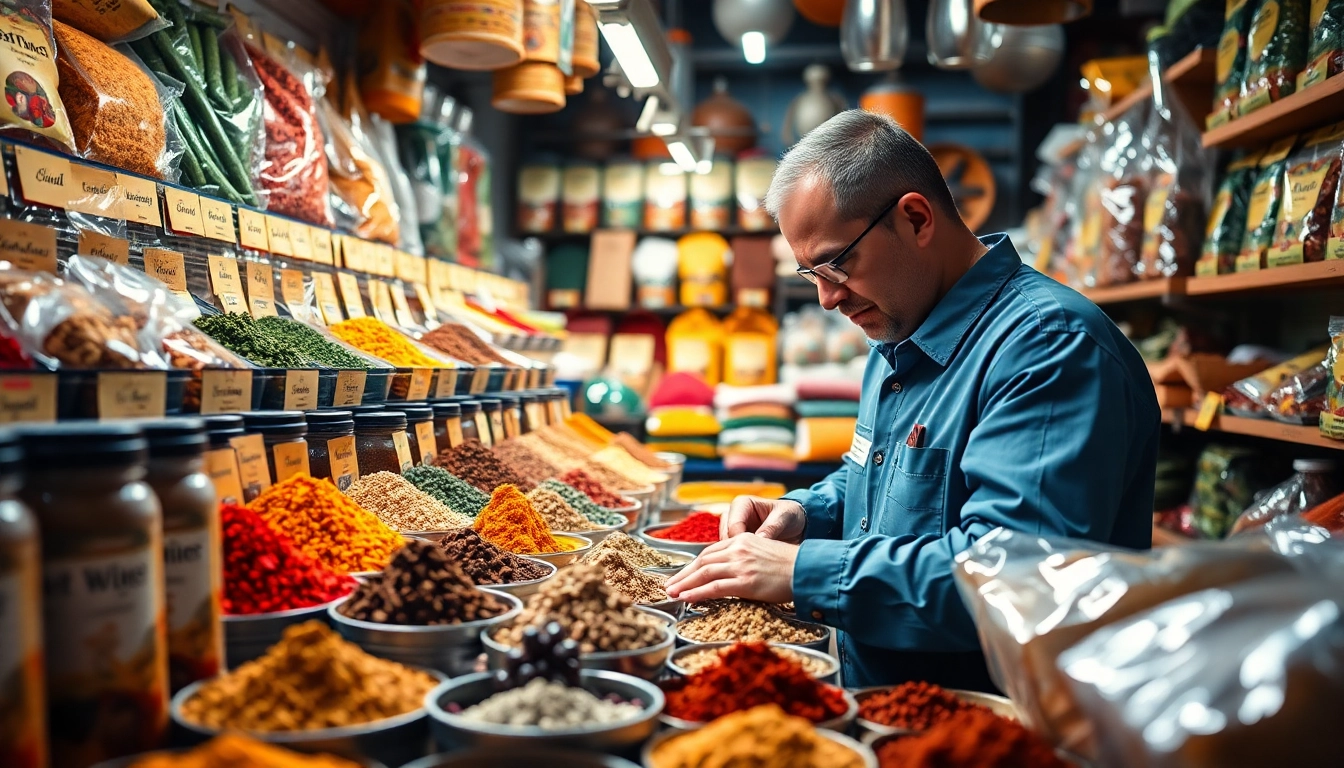 Trusted manufacturer showcasing high-quality spices and processed foods in a professional