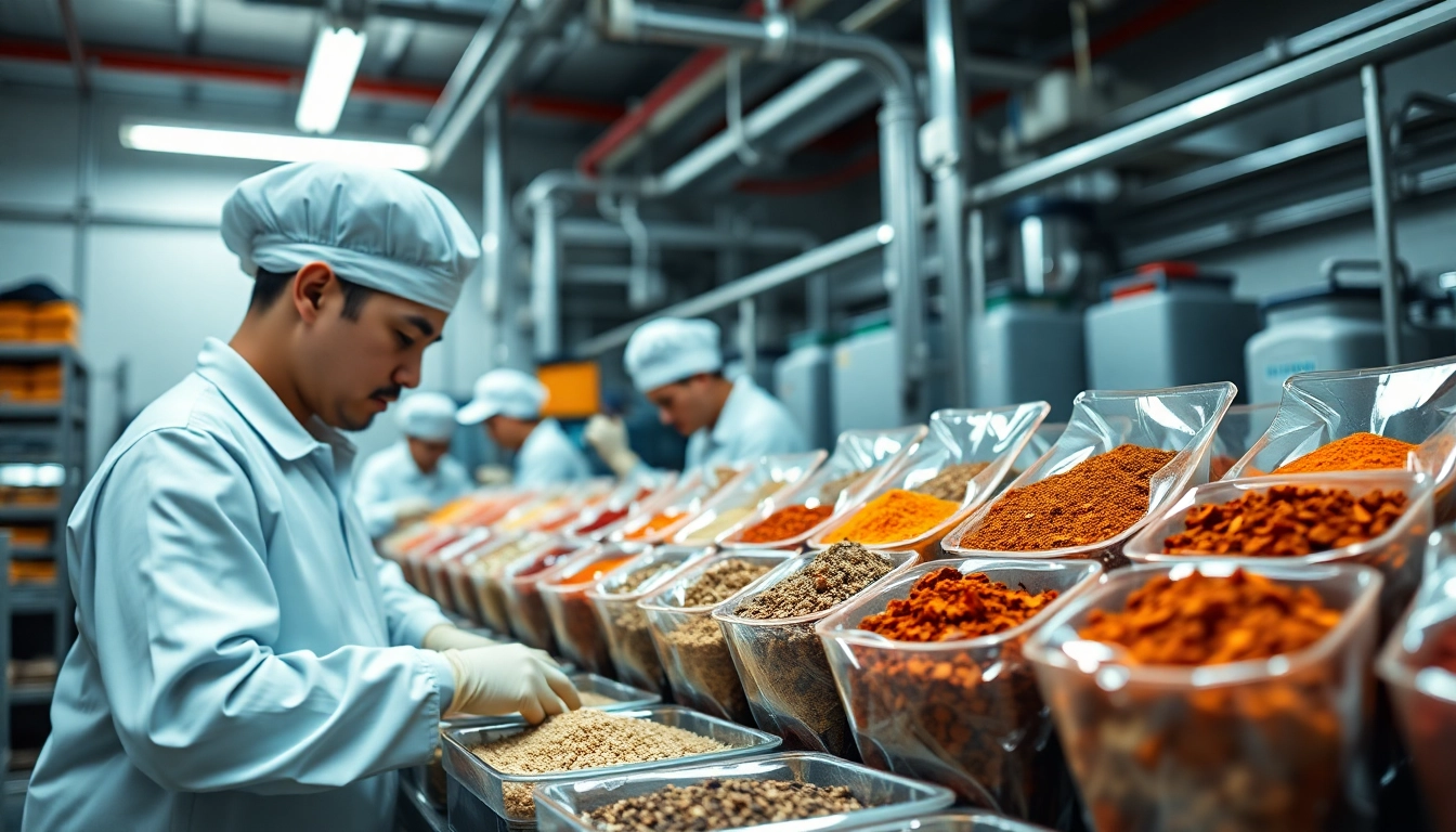 Professional manufacturer producing fresh spices in a clean and modern facility to ensure